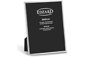 Edzard cornice per foto Genova, placcata in argento pregiato, antiossidante, per foto 20 x 25 cm, inclusi 2 appendini