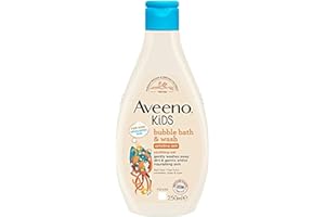 Aveeno Baby KIDS Bubble Bath & Wash 250ml | Enriched with Soothing Oat Extract | Foam Body Wash Developed for Your Little Superhero | Childrens Toiletries Sets