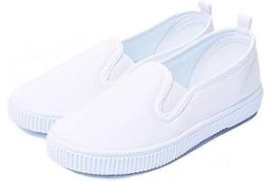 XSCLPOMDDY Kids Sneakers Athletic Running Tennis Sport Shoes Light Weight Slip on White