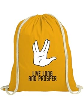 Kult Serie natur Turnbeutel mit Live Long And Prosper Motiv von ShirtStreet