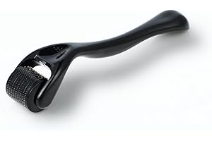 SALUBOHUM Derma Roller, Dermaroller pour Microneedling, Derma-Roller de 0,5 mm Avec 540 Microneedles en Acier Inoxydable, Adapté pour les Soins de la Peau, la Croissance des Cheveux et de la Barbe (Noir)