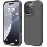 URUCHI iPhone 16 Pro 6.3 ile Uyumlu Kılıf, İ&ccedil;i Kadife Kaplamalı İnce Sıvı Silikon Tam Koruma Yumuşak Jel Silikon Kapak, Gri