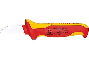 Knipex Couteau d'électricien pour câbles poignée isolante bi-matière, certifiée VDE 190 mm 98 52