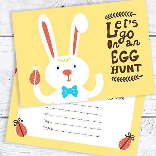 Olivia Samuel Easter Egg Hunt Postcard Invitations - Easter Bunny Party Invites - Ready to Write with Envelopes (Pack of 10)