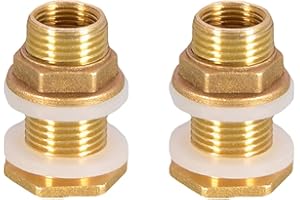 LongZYU Water Tank Connector 2 Pieces Rain Barrel Connector Water Butt Grommet 4.2 cm 1/2 inch Water Butt Brass Connector with Rubber Seals for Tap Barrel Tap Rainwater Tanks Cistern Adapter