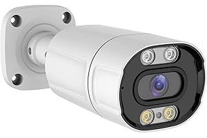 WiTi Caméra de sécurité Full Color Vision nocturne AHD, projecteur commutable, caméra de sécurité intelligente FHD 1080p, 2,8 mm grand angle de vue Bullet IP66 étanche