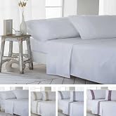 COTTON ARTean GORBEA Bed Sheet Set 150 Percale 180 Thread Count White | Includes 4 pieces: flat sheet, fitted sheet, 2 pillow