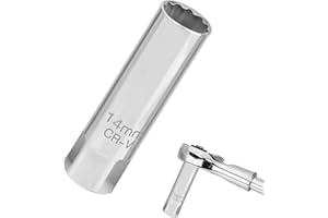 Girihe 1 PCS 14mm Plug Socket, 14mm Spark Plug Socket Thin Wall 14 mm Spark Plugg Sockett 3/8, 14 mm Thin Walled Sockett Compatible with Mini Automobile Sparkk Plugg Wrench