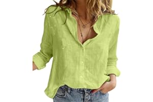 AFLCIO Camicia Donna Manica Lunga Elegante Camicia Manica Lunga Scollo V Camicetta Camicia Ufficio Elegante Bluse Tops, Casual Curvy da Lavoro Facile Ferro Stiro Business Tops Shirt
