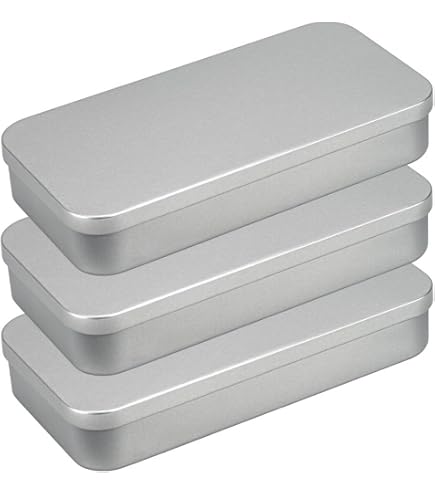 Goodma 7-teiliges Set Metalldosen Mit Deckel – Schwarz, 20,5x6x2 Cm – Zur Aufbewahrung Von Kleinteilen
