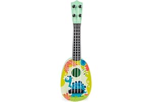 DHSBGWSX 1 guitare pour enfants, mini guitare à tête ronde, jouet de violon, guitare à cordes réglable, jouet ukulélé