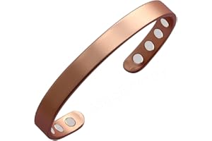 MagEnergy Kupferarmband für Damen und Herren, 99,9% reines Kupfer, Armreif, verstellbar mit 8 Magneten (16 cm)