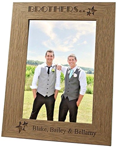 Studio 5 - Personalised Gifts Personalised Photo Frame Gift Anniversary wedding gift idea (For 5x7 & 6x4 Photos, Brothers - L1074)
