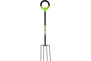 Radius Garden 25302 Pro-Lite Ergonomic Carbon Steel Digging Fork, Green
