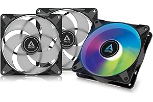 ARCTIC P14 PWM PST A-RGB (3 Szt.) - Wentylator do obudowy, 140 mm PWM, optymalizacja dla ciśnienia statycznego, półpasywny: 200-1900 RPM (0 RPM <5%)