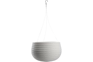 ‎KADAX KADAX Hängetopf, Blumenampel mit Kette und Haken, Hängepflanztopf für Rankblumen, Übertopf mit Einsatz, Pflanzen Schutz für Innen- und Außenbereich (∅ 32 cm, Hellgrau)