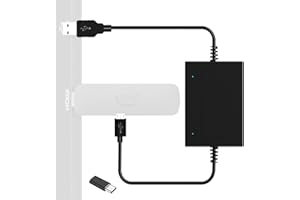 F1TP USB Cable for TV Stick Compatible with Fire TV Stick 4K Max, Chromecast, Powers Streaming Video Player and Other Micro/USB C TV Sticks (Eliminates Messy Wiring and The Need for AC Adapter) Black