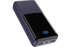 Coblob Power Bank, Powerbank USB C 27000 mAh PD 30 W QC4.0 Quick Charge Function with LED Display 2 Input & 3 Output, Battery External Battery Pack for Mobile Phone, Smartphone, Tablet, Headset and
