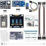 ESP8266 Weather Station Kit with DHT11 Temperature Humidity BMP180 Atmosphetic Pressure BH1750FVI Light Sensor 0.96" OLED IIC YellowBlue Display for Arduino IDE IoT Starter(Guidance Document Included)