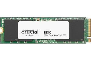Crucial E100 SSD 480GB M.2 NVMe PCIe Gen4 Internal SSD, Up to 4,700MB/s, Laptop & Desktop Compatible - CT480E100SSD8