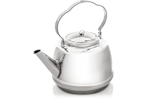 Petromax Tea Kettle - Teapot for Various Hobs and Open Fire - Multilayer Base for Fast Boiling Water - Stainless Steel - Various Sizes