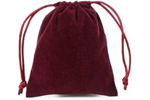 GELIMY 10PCS Soft Coloful Velvet Pouches Bag Jewellery Packing Drawstring Wedding Party Gift 5 Sizes (10X15CM, DARK RED)