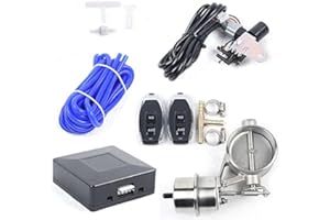 FETCOI Clapet d'échappement électrique en acier inoxydable 63 mm avec commande sous vide, 2 télécommandes 12 V