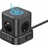 4'l&uuml; K&uuml;p Priz &Ccedil;oklayıcı, 2 USB + 2 Type-C, 5W Kablosuz Şarj, 2 Metre Kablolu, A&ccedil;/Kapa Anahtarlı, Ev Ofis Masa&uuml;st&uuml; Kullanıma U