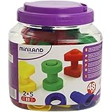 Miniland - Juego educativo de tornillos y tuercas (plástico, 48 piezas)