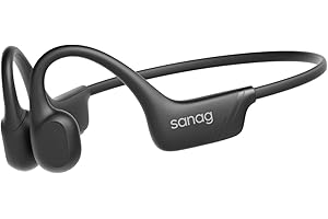 SANAG B21S Knochenschall Kopfhörer, Bone Conduction Headphone IPX5 wasserdichte Bluetooth 5.4, Kabelloses Open Ear Headset mit Mikrofon, 5.4 HiFi Bass, 10 Stunden Wiedergabezeit für Radfahren, Laufen