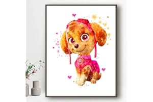 Ma Little Canv Affiche décoratifs pour chambre d'enfant fille ou garcon - Pat Patrouille - Paw Patrol | Sans Cadres 30x40cm (Stella)
