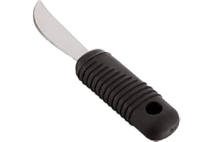 HOMECRAFT Couteau Sammons Preston Sure Grip à courber, cuillère en acier inoxydable avec épaisse poignée en caoutchouc nervurée, facilitant la prise en main, ustensile de diamètre 3.8cm.