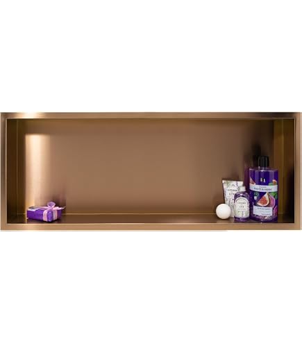 Balneo Wall-Box One Niche Douche Inox Cuivre 30x20x10 Cm – 100% Étanche – AISI 304 – Design Luxe Moderne