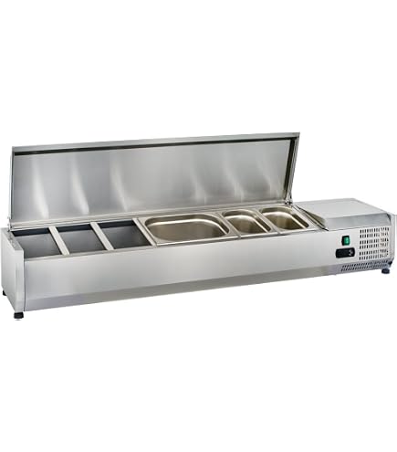 Saladette PREMIUM - 900mm - 2 Türen - mit hohem Glasaufsatz für 2x GN 1/1 & 3x GN 1/6 | GGM Gastro