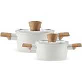 Karaca Swiss Crystal Almond Cream İnd&uuml;ksiyon Tabanlı Midi 4 Par&ccedil;a Set