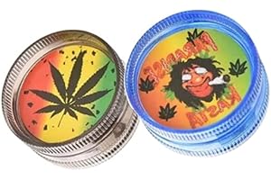 WOO LANDO 2 pezzi Mini Pocket Grinder in acrilico duro, 2 strati, ideale come macinatore di spezie da campeggio, colore casuale, 2,5 * 1,5cm