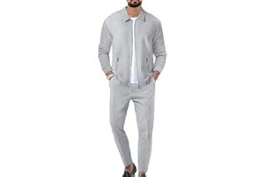 Veriliss 2 Pièces Survêtement Homme Waffle Soft Ensemble Veste Sweat Et Pantalon Jogging Combinaison De Sport