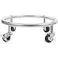 Luxshiny Movable Propane Cylinder Base Propane Tank Stand Dolly with Brake Wheel Gas Cylinder Fixed Shelf for Cylinder Consignment and Stationary Storage Used to Carry Buckets
