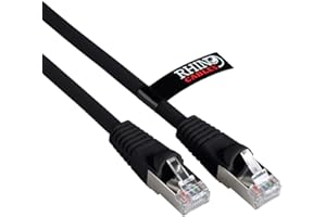 rhinocables CAT 6a Ethernet Cable | 10Gbps S/FT High-Speed & Large Bandwidth Data Transfer | Reliable LAN Network RJ45 Cable | Wi-Fi Broadband Cable for Seamless Gaming & Streaming (2m, Black)