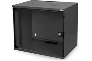 DIGITUS Armoire réseau 19 Pouces 7U - Non monté - Montage Mural - Profondeur 400 mm - Charge Max. 60 kg - Porte vitrée - Noir