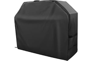 TAWDEEZ BBQ Cover Waterproof Heavy Duty Gas Barbecue Covers with Storage Bag, 420D Oxford Fabric Outdoor Large Grill Cover Windproof/Rip-Proof/Dust-proof/Anti-UV(147 x 61 x 117cm,Black)