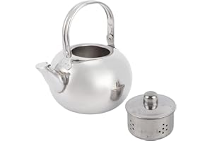 JENNGAOO Teiera in Acciaio Inossidabile 304 Bollitore per Acqua Più Spesso con Filtro Fornello a Induzione a Fondo Piatto Bollitore per Tè Caffettiera(16CM)