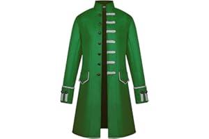 BaronHong Hombres Steampunk Vintage Chaqueta Disfraz de Halloween Retro Gótico Victoriano Levita Uniforme