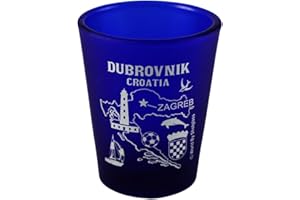 Dubrovnik Croatia Cobalt Blue Frosted Shot Glass by World By Shotglass