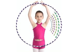 RAYMSTER Hula Hoop - Adults & Kids PVC Tube Glitter Hoola Hoops Ring for Weight Loss - Ideal for Men & Women - Dancing, Workout, Gymnastics, Gym Exercise Equipment & Fitness - Stripy Multi Colored