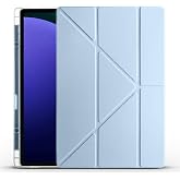 Elfia Samsung Galaxy Tab S10 Ultra SM-X920 X926 ile Uyumlu Kılıf Silikon Yumuşak 4 Farklı Stand Olabilen Kalem B&ouml;lmeli Kapakl