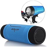 ZEALOT S1 mini Bluetooth Lautsprecher 3in1 tragbarer wireless Bluetooth Speaker HiFi-Sound Fahrrad Lautsprecherbox mit TF-Karte-Slot, Aux-Eingang, Freisprechefunktion und Taschenlampe verwendbar für iPhone, Android Smartphone, PC, Tablet, iPad und anderer Bluetooth-Geräte (Blau)