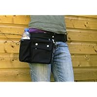 Hüfttasche mit Flaschetasche, von Hipsypixie, mit Steckschnalle, hergestellt aus starkes Bio-Baumwolle Canvas Stoffe