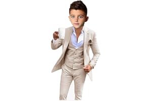 BOTONG Costume 3 pièces pour garçon pour mariage, revers à revers - Costume de fête formel pour garçon