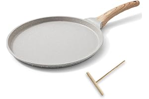 Bobikuke Poêle à Crêpes 25 cm - Crêpière avec Revêtement Antiadhésif - Fonte Aluminium - Tous Feux dont Induction